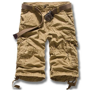 2015 חם מכירת הקיץ של גברים הצבא המטען עובד מזדמן מכנסי ברמודה קצרים לגברים אופנה מכנסיים 100% כותנה מכנסיים קצרים משלוח חינם