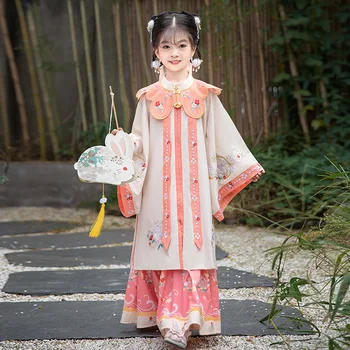2023 חדש Hanfu שמלות ילדה פיות הסגנון המסורתי הסיני האן אלגנטי ילדים מותן חצאית הבמה תחפושת מהממת