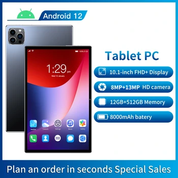 2023 חדש WiFi 12 גרם+512GB Tablet PC 10.1 אינץ 4G אנדרואיד 12.0 לוח ה-SIM כפול 4G Buletooth טלפון אנדרואיד Tablet Tablet