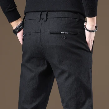 2023 חדש מזדמנים מכנסיים לגברים אביב סתיו עסקי אופנה נוחות למתוח כותנה Straigh ג ' ינס מכנסיים קלאסי 3 צבע