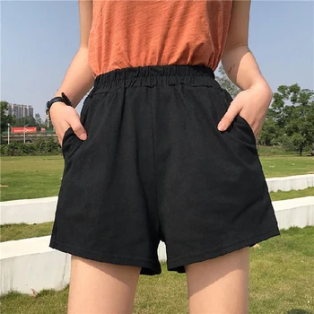 2023 קיץ אופנה נשים מכנסיים קצרים שחור מוצק צבע היפ הופ פאנק כיס מזדמן בציר גבוהה המותניים התחתונים Harajuku בגדים