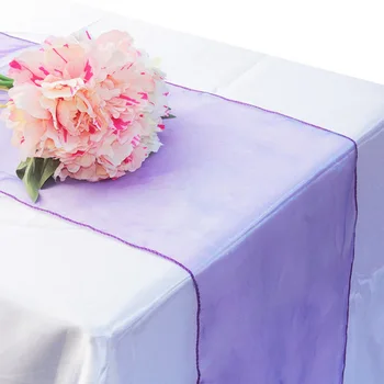25pcs 30x275cm אורגנזה שולחן רץ עיצוב חתונה מפת שולחן צרה רך שולחן דגל כחול מסיבת יום הולדת קישוט