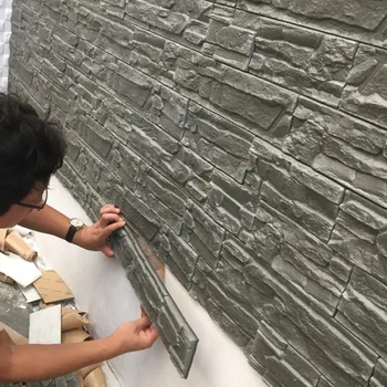 3D לוחות קיר הסלון 3D בריק אבן קיר מסמכים עבור חדר ילדים חדר שינה עיצוב הבית 3D עמיד למים עצמית דבק טפטים