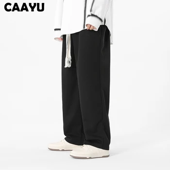 CAAYU 2023 האביב החדש אופנת רחוב גברים אופנה קוריאנית Y2k חופשי ישר רחב הרגל המכנסיים זכר מותג ביגוד שחור אפור מכנסי דגמ 