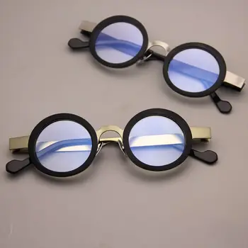 DSV06 יצרן יפני איכות רטרו עגולות, מסגרת אופטי קוצר ראייה מסגרת משקפיים, זכר ונקבה אמנות מתכת שטוח אור המראה
