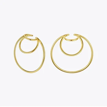 ENFASHION גיאומטריות אוזן קליפ על עגילים לנשים צבע זהב רב-שכבתיים מעגל Earings תכשיטי אופנה Pendientes E201153