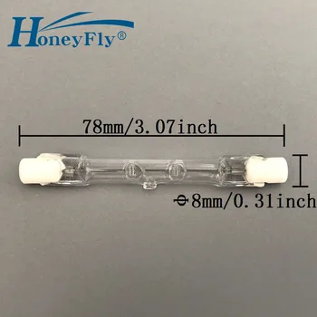 HoneyFly 5pcs J78 נורות הלוגן מנורת אנרגיה C J78 220V 80W 120W R7S כפול הסתיים נימה אור מבול שפופרת קוורץ