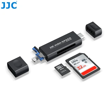 JJC USB 3.0 SD/ MicroSD קורא כרטיסי זיכרון מתאם עם USB 2.0 סוג A/ ברק/ 3.0 USB Type-C נמל עבור iPhone MacBook iPad