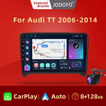 Jodofo אנדרואיד 12 רדיו GPS עבור אאודי TT MK2 8J 2006 2007-2014Car סטריאו מולטימדיה RDS DSP 4G WIFI Autoradio Carplay לא 2Din DVD