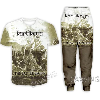 Kartikeya רוק הדפסת 3D מזדמן חולצת טריקו + מכנסיים ריצה מכנסיים מכנסיים חליפת בגדי נשים/ גברים סטים החליפה בגדים