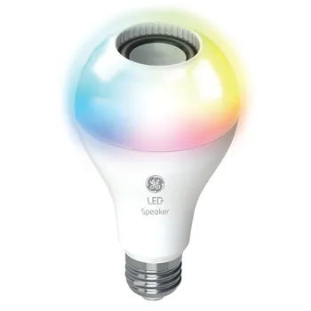 LED GE+ ססגוניות רמקול נורות LED עם Bluetooth רמקול, A21 נורות, 9 וואט, 2pk
