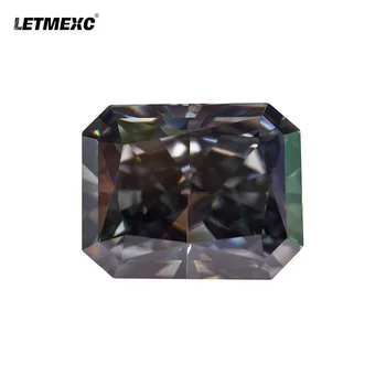Letmexc העליון אפור Moissanite רופף אבן זוהר לחתוך מעבדה היהלום אבן החן VVS1 בהירות עבור תכשיטים מותאמים אישית + GRA 