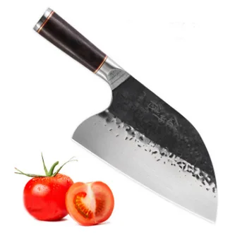 LiangDa סכין קצבים גבוהים של פחמן חד משמעיות, פלדה קוצצים בסכין בעבודת יד מזויפים סינים קליבר עם מאחז להתמודד עם שף, כלי בישול
