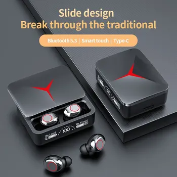 M90 TWS Bluetooth 5.3 אוזניות אוזניות אלחוטיות סטריאו HIFI נשמע הפחתת רעש עם מיקרופון בקרת מגע המשחקים אוזניות