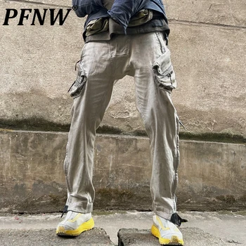 PFNW אביב קיץ גברים נאה חיצונית הצד רוכסנים מכנסי דגמ 