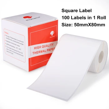 Phomemo נייר תרמי תוויות רב-תכליתי עבור M110 M200 M220 תווית מדפסת דבק עיסת נייר עגול מרובע הדפסת מדבקות נייר
