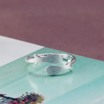 REETI סטרלינג 925 טבעות כסף עבור נשים דגים טבעת פתוחה בסגנון ליידי למנוע אלרגיה סטרלינג-כסף-תכשיטים