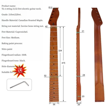 TL 21 סריגים/22 סריגים הקנדי קלויים מייפל עץ שור עצם אגוז גיטרה חשמלית הצוואר שונה גיטרה חשמלית להתמודד עם DIY אביזרים