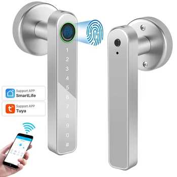 Tuya חכם לנעול את הדלת Keyless דיגיטלית אלקטרונית טביעת אצבע, מנעול Bluetooth יישום ביומטרי הסיסמה שליטה נעילת אבטחה בבית