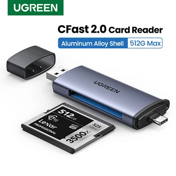 UGREEN כרטיס הקורא CFast2.0 USB3.0/Type-C כדי CF כרטיס זיכרון עבור המחשב הנייד iPad חכם DSLR מצלמה HD מצלמות וידיאו מעטפת מתכת