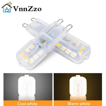 VnnZzo מיני G9 LED 3W 5W 2835 SMD Lampada תירס נורת חשמל 220V 240V 14 22 SMD LED ניתן לעמעום מנורת נברשת להחליף תאורת הלוגן