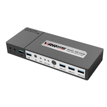 Vrriis 4K HDMI תואם-KVM 4K 60Hz צג כפול KVM משותף סט מקלדת ועכבר מדפסת מכשיר בקרה לנו לחבר