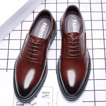 YEINSHAARS עסקים רשמית עור שחור Mens נעלי אופנה מזדמנים נעלי ערב איטלקיות קלאסיות רשמי נעלי אוקספורד לגברים