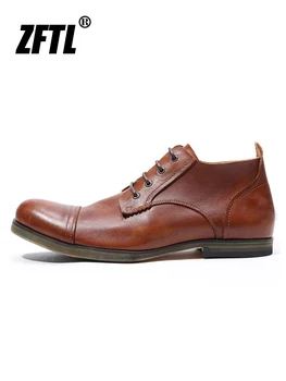ZFTL בציר גברים של נעליים מזדמנים עור אמיתי אדם נוסע נעליים זכר בריטי Formale נעלי רטרו אופנתי יומי נעלי שמלה 2023