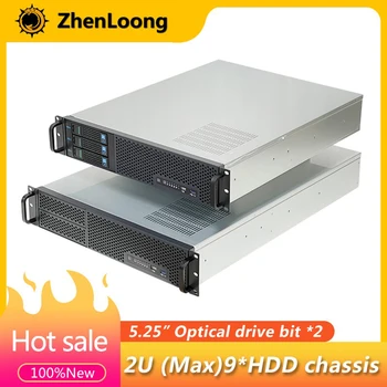 ZhenLoong 2U Rack-mount עבור מארז ATX תואם עם שרת וחצי גובה חריץ PCI Expanional חריצי כרטיס בגודל 5.25 אינץ ' כונן אופטי קצת