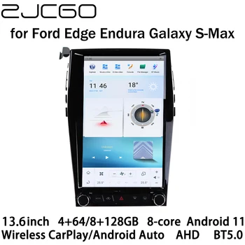 ZJCGO ברכב נגן מולטימדיה סטריאו GPS ניווט רדיו 13.6 אנדרואיד 11 מסך עבור פורד אדג Endura Galaxy S-מקס Smax CD390