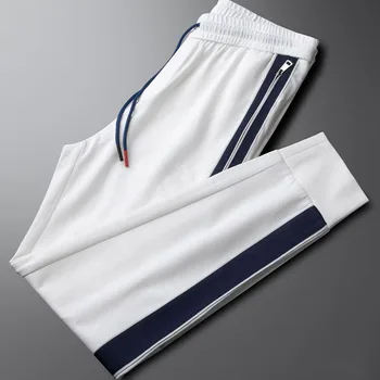 אופנה חאקי מזדמנים ספורט מכנסיים של גברים האביב והקיץ חגורה החדרת רוכסן כיס slim-fit המחוך מכנסיים