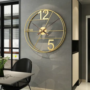 בסלון קיר שעון מספרים עיצוב מודרני ענק זהב גדול שעון קיר יוקרתי יצירתי Relogio De Parede מטבח קישוט W6C