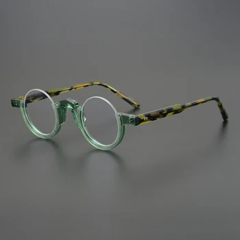 בציר אצטט משקפיים עגולים מסגרת גברים רטרו חצי מסגרת קטנה משקפיים אופטיים קוצר ראייה מרשם משקפיים מסגרות למשקפי