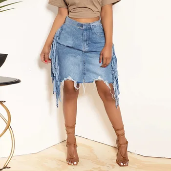 ג 'ינס מיני הציצית חצאית ג' ין שמלה סקסית Y2K אופנת רחוב 2023 נשים בגדי קיץ מטען בכיס השמלה גבוהה המותניים ציצית חצאיות