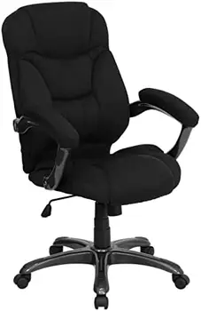 גבוהה שחור מיקרופייבר ההנהלה עכשווי המסתובב ארגונומי כיסא משרדי עם הידיים
