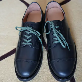 גודייר-ריתוך של גברים בציר קו צבאי העליון נמוך פרה המשותף לשלוש תחרה רשמית עור נעליים מזדמנים נעלי גברים