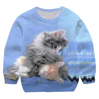 החבובות חתול חיה דפוס החולצה מודפס 3d ' ונים לגברים ונשים Pullovers Harajuku יוניסקס מקסימום