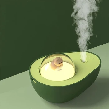 החייבת ירוק אבוקדו אדים עם מנורת לילה חתול כדור לילה אור שינה האדים קישוט הבית לילדים מתנה