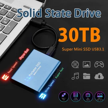 המקורי נייד SSD למחשב נייד שולחן עבודה 4TB 16 טרה-בתים 30TB חיצוני נייד מצב מוצק קשיח USB 3.1 Typc-C כונני דיסק קשיח
