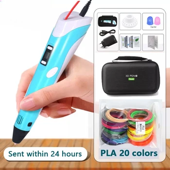 העט 3D 3D עבור ילדים עם 20/30 צבעים PLA נימה ,הדפסת 3D עט, 3D יצירתי צעצוע של ילדים, מתנות עם נייד תיק