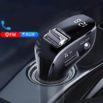 הרכב משדר FM Bluetooth 5.0 דיבורית אלחוטית ערכת USB מטען אוטומטי רדיו אפנן נגן MP3 מתאם תצוגה דיגיטלית LED
