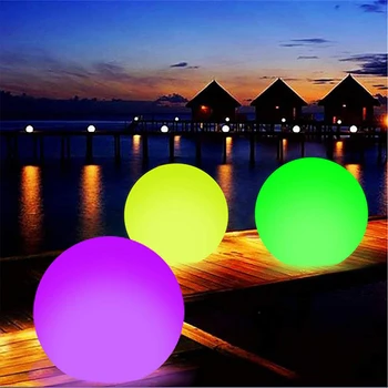 זוהר כדור חוף בקרה מרחוק אור LED בריכת שחייה צעצוע 16 צבעים זוהרים כדור מתנפח כדור חוף מסיבת אביזרים