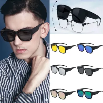 חדש מקוטב משקפי שמש מתאימים-על הכיסוי מעל משקפי ראייה קוצר ראייה גברים, נשים, נגד בוהק מכונית נהיגה משקפיים UV400