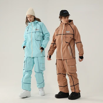 חליפת סקי נשים גברים סקי סנובורד חדש חורף חיצונית בגדי ספורט, מכנסיים ערכות שלג ללבוש ביגוד סקי להגדיר את המכנסיים.