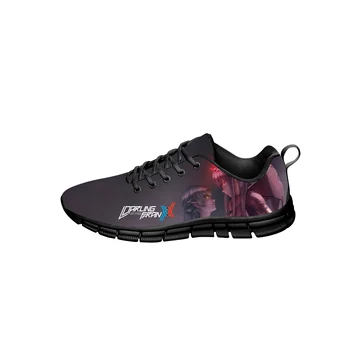חם אנימה חמודה את FRANXX Mens Womens נער מצחיק אופנה מזדמנים נעלי בד רץ 3D מודפס נעליים משקל הנעל