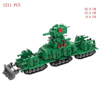 חם מלחמת העולם השנייה רכב צבאיים KV-44 המועצות ירוק צבא מלחמה טנק דגם הציוד אבני הבניין נשק לבנים צעצועים ילד מתנה