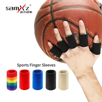 כדורסל גמיש רצועות הגנה דלקת מפרקים תמיכה שומר אצבע חיצוני ספורט כדורסל, כדורעף, אלסטי האצבע שרוולים