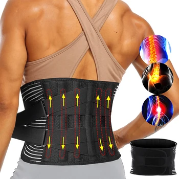 מתכוונן הגב המותני חגורת תמיכה עם 6 עצמות המותניים אורטופדי המחוך גברים עמוד השדרה הלחץ המותניים מאמן הקלה כאבי גב