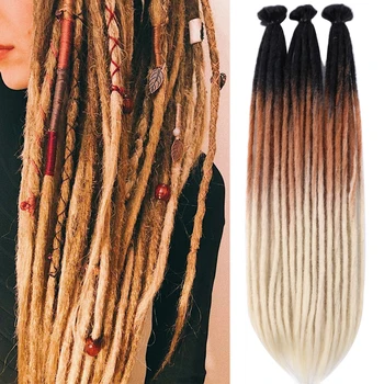 סינטטי בעבודת יד ראסטות תוספות שיער טבעי קולעת שיער לנשים שחורות סרוגה שיער Ombre צבעוניים לסרוג צמות