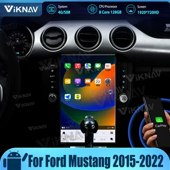 עבור פורד מוסטנג 2015-2022 128GB אנדרואיד 12 נגן מולטימדיה 14.4 אינץ מסך מגע רדיו במכונית ראש יחידת סטריאו ניווט GPS